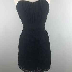 David's Bridal | LBD Lace & Chiffon Black Dress